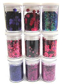 Glitter-Set 9tlg pink/violett